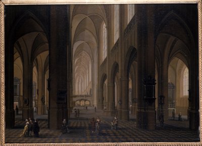 Interno di una chiesa gotica, 1751-1800 da Pierre Joseph Lafontaine